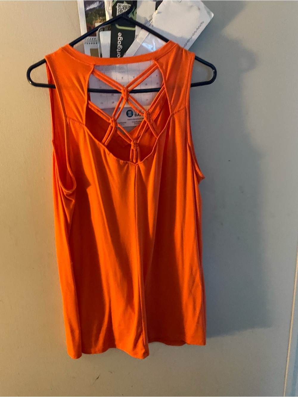 Terra & Sky Orange Sleeveless Tank with Crisscross Back